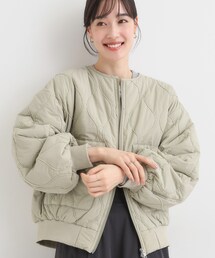 Cutie Blonde | モールキルティング中綿ノーカラーブルゾン(ブルゾン)