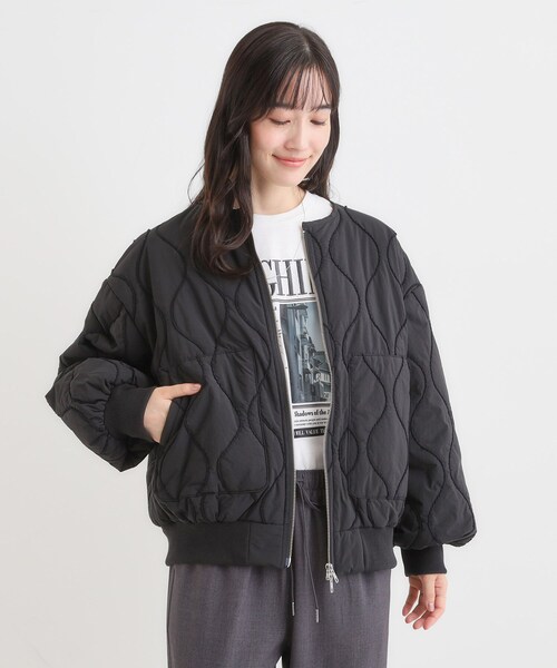 Cutie Blonde（キューティーブロンド）の「モールキルティング中綿ブルゾン（ブルゾン・レディース・オリーブ/ブラック・00）」の3枚目の写真