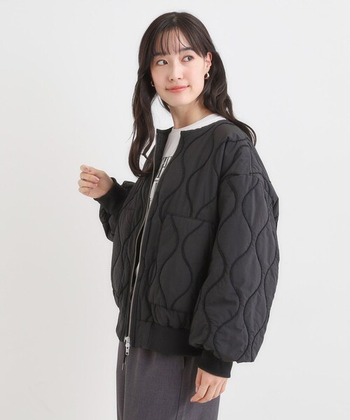 Cutie Blonde（キューティーブロンド）の「モールキルティング中綿ブルゾン（ブルゾン・レディース・オリーブ/ブラック・00）」の4枚目の写真