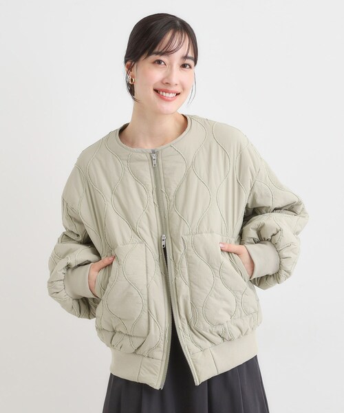 Cutie Blonde（キューティーブロンド）の「モールキルティング中綿ブルゾン（ブルゾン・レディース・オリーブ/ブラック・00）」の7枚目の写真