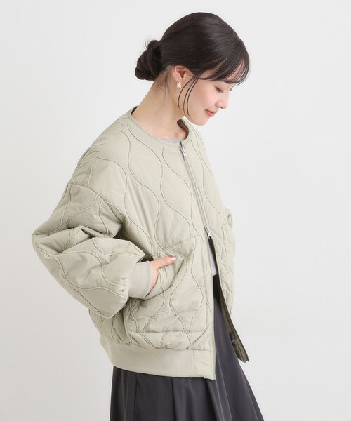 Cutie Blonde（キューティーブロンド）の「モールキルティング中綿ブルゾン（ブルゾン・レディース・オリーブ/ブラック・00）」の8枚目の写真