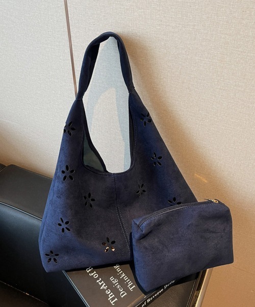 Miniministore(ミニミニストア)の「花柄カットスエード調トートバッグポーチ付(トートバッグ・レディース・ブラウン/キャメル/ネイビー/ベージュ/ブラック・FREE)」の11枚目の写真