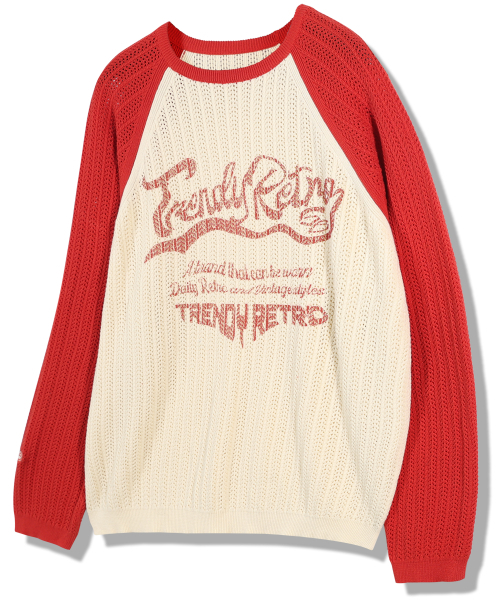 GUBIN(グビン)の「ウェーブロゴチェーンニット - レッド(ニット/セーター・レディース・その他・MEDIUM/LARGE)」の1枚目の写真