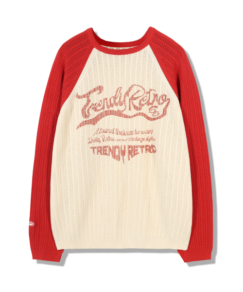 GUBIN(グビン)の「ウェーブロゴチェーンニット - レッド(ニット/セーター・レディース・その他・MEDIUM/LARGE)」の2枚目の写真