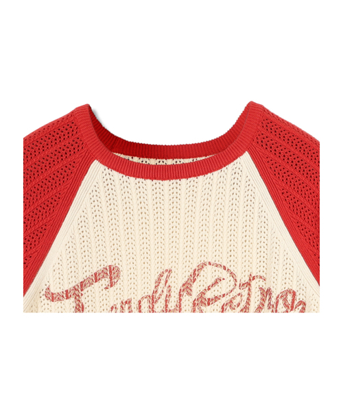 GUBIN(グビン)の「ウェーブロゴチェーンニット - レッド(ニット/セーター・レディース・その他・MEDIUM/LARGE)」の4枚目の写真