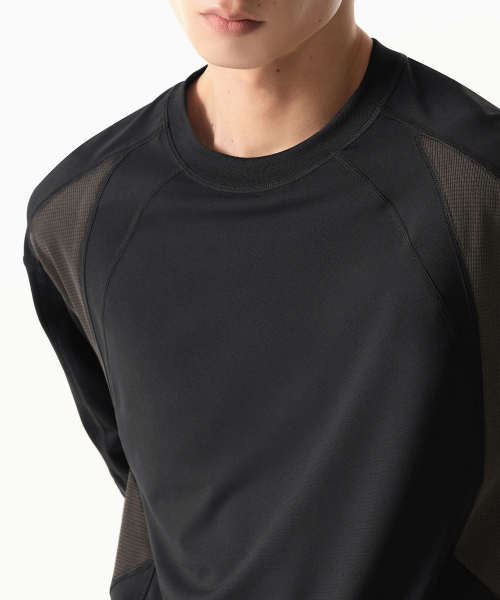 MUSINSA STANDARD（ムシンサスタンダード）の「[シティレジャー] ストラクチャードブロックTシャツ [ブラック]（Tシャツ/カットソー・メンズ・その他・SMALL/MEDIUM/LARGE/X-LARGE/XX-LARGE）」の6枚目の写真