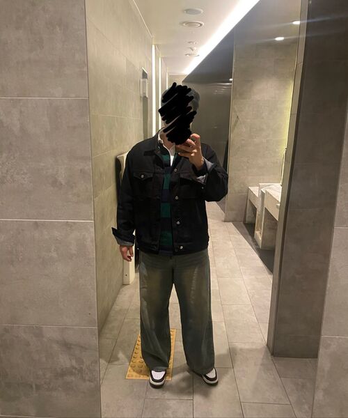 MUSINSA STANDARD（ムシンサスタンダード）の「ストライプラグビーシャツ[ネイビー/グリーン]（ポロシャツ・メンズ・その他・MEDIUM/LARGE/X-LARGE/XX-LARGE）」の7枚目の写真