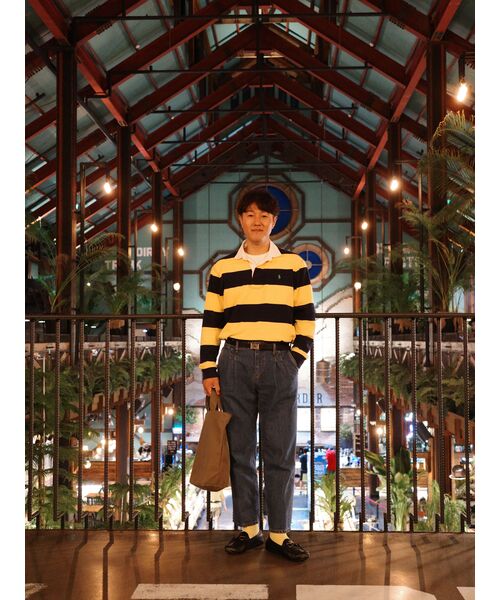 MUSINSA STANDARD（ムシンサスタンダード）の「ストライプラグビーシャツ[ネイビー/グリーン]（ポロシャツ・メンズ・その他・MEDIUM/LARGE/X-LARGE/XX-LARGE）」の12枚目の写真