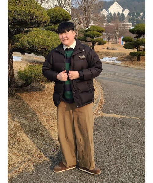MUSINSA STANDARD（ムシンサスタンダード）の「ストライプラグビーシャツ[ネイビー/グリーン]（ポロシャツ・メンズ・その他・MEDIUM/LARGE/X-LARGE/XX-LARGE）」の13枚目の写真