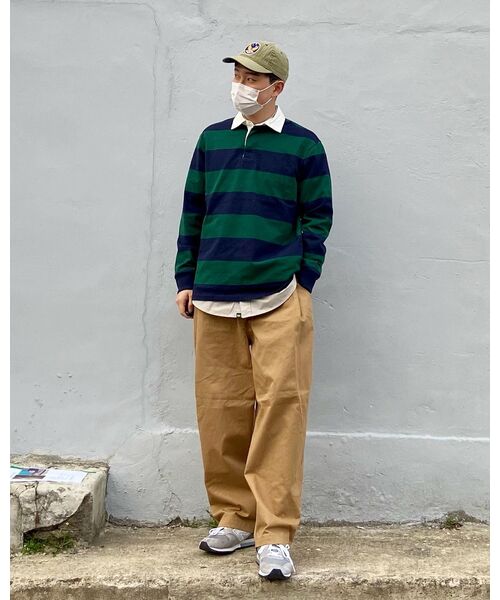 MUSINSA STANDARD（ムシンサスタンダード）の「ストライプラグビーシャツ[ネイビー/グリーン]（ポロシャツ・メンズ・その他・MEDIUM/LARGE/X-LARGE/XX-LARGE）」の16枚目の写真
