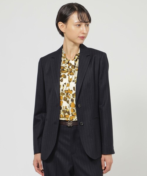 Paul Stuart（ポールスチュアート）の「【Nikkei magazine掲載】ウールフラノ　ジャケット（テーラードジャケット・レディース・グレー/ネイビー・6）」の12枚目の写真