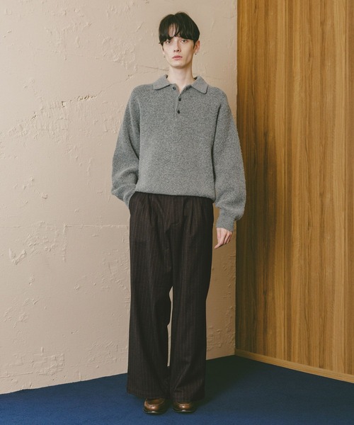 RAGEBLUE（レイジブルー）の「TRストレッチ/ピンストライプワイドパンツ（スラックス・メンズ・ブラウン/ネイビー・MEDIUM/LARGE）」の4枚目の写真