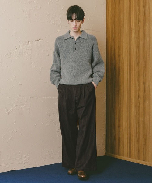 RAGEBLUE（レイジブルー）の「TRストレッチ/ピンストライプワイドパンツ（スラックス・メンズ・ブラウン/ネイビー・MEDIUM/LARGE）」の5枚目の写真