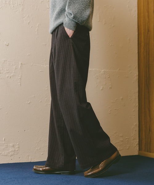 RAGEBLUE（レイジブルー）の「TRストレッチ/ピンストライプワイドパンツ（スラックス・メンズ・ブラウン/ネイビー・MEDIUM/LARGE）」の8枚目の写真