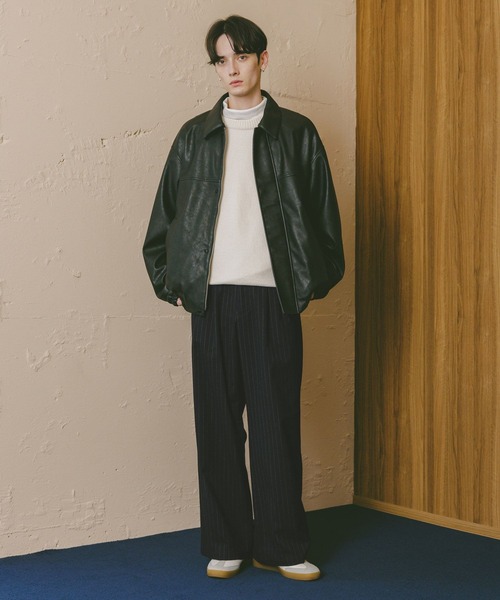 RAGEBLUE（レイジブルー）の「TRストレッチ/ピンストライプワイドパンツ（スラックス・メンズ・ブラウン/ネイビー・MEDIUM/LARGE）」の9枚目の写真