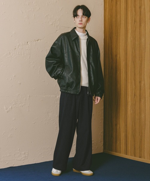 RAGEBLUE（レイジブルー）の「TRストレッチ/ピンストライプワイドパンツ（スラックス・メンズ・ブラウン/ネイビー・MEDIUM/LARGE）」の10枚目の写真