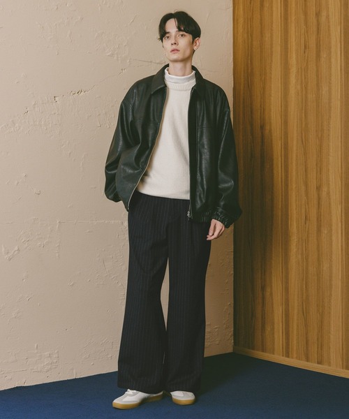 RAGEBLUE（レイジブルー）の「TRストレッチ/ピンストライプワイドパンツ（スラックス・メンズ・ブラウン/ネイビー・MEDIUM/LARGE）」の11枚目の写真