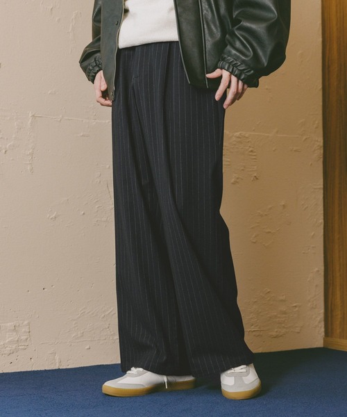 RAGEBLUE（レイジブルー）の「TRストレッチ/ピンストライプワイドパンツ（スラックス・メンズ・ブラウン/ネイビー・MEDIUM/LARGE）」の12枚目の写真