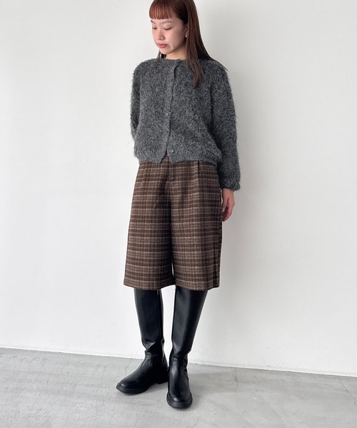 El mar　ウールチェックハーフパンツ