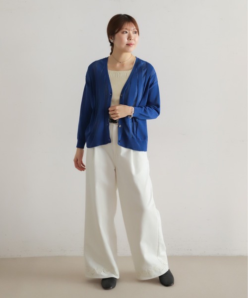 NOMBRE IMPAIR（ノンブルアンペール）の「ハイツイストコットン　タックラインVカーデ（カーディガン/ボレロ・レディース・ブルー/ライトグリーン/ホワイト・FREE）」の20枚目の写真