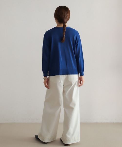 NOMBRE IMPAIR（ノンブルアンペール）の「ハイツイストコットン　タックラインVカーデ（カーディガン/ボレロ・レディース・ブルー/ライトグリーン/ホワイト・FREE）」の21枚目の写真