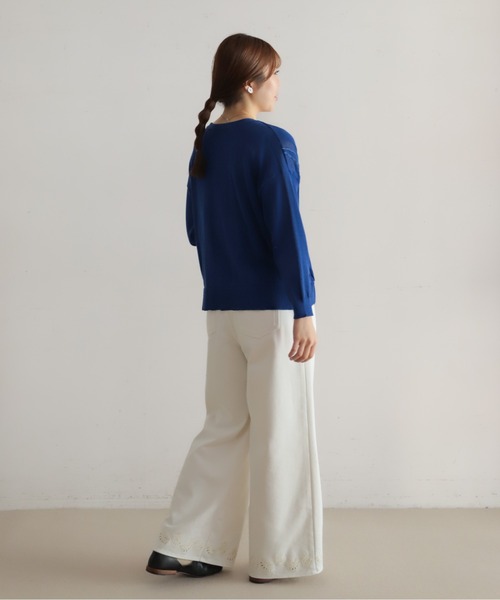 NOMBRE IMPAIR（ノンブルアンペール）の「ハイツイストコットン　タックラインVカーデ（カーディガン/ボレロ・レディース・ブルー/ライトグリーン/ホワイト・FREE）」の22枚目の写真