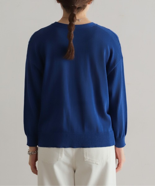 NOMBRE IMPAIR（ノンブルアンペール）の「ハイツイストコットン　タックラインVカーデ（カーディガン/ボレロ・レディース・ブルー/ライトグリーン/ホワイト・FREE）」の10枚目の写真