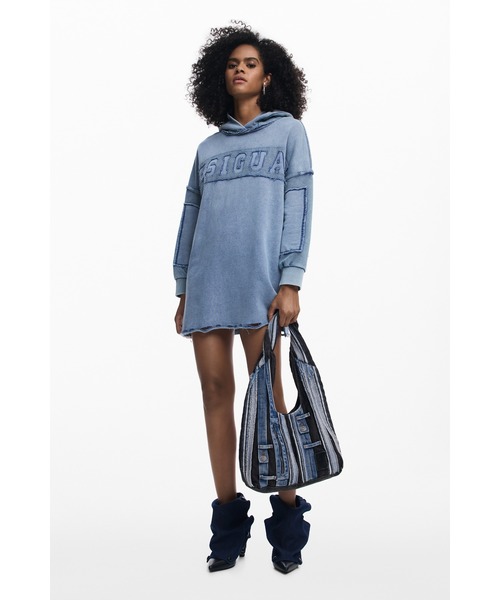Desigual（デシグアル）の「パッチワークデニム ホーボーバッグ（トートバッグ・レディース・ブルー・FREE）」の11枚目の写真