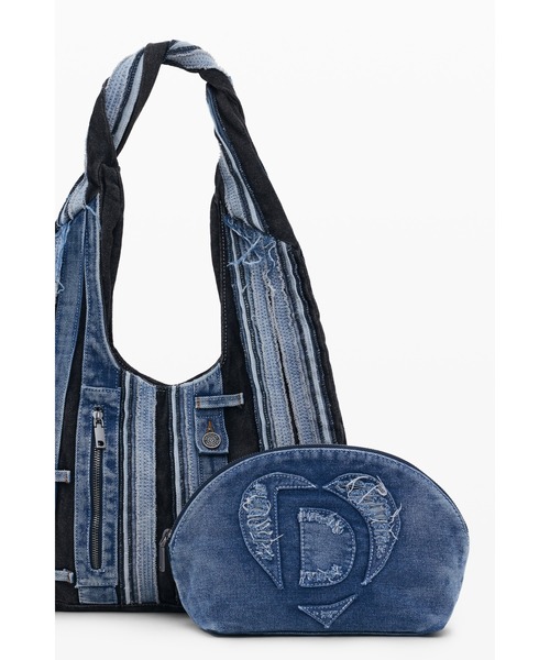 Desigual（デシグアル）の「パッチワークデニム ホーボーバッグ（トートバッグ・レディース・ブルー・FREE）」の10枚目の写真
