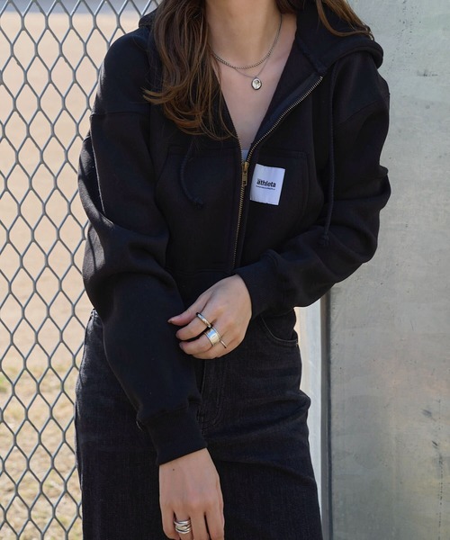 セール】［ athleta ］裏起毛スウェットジップアップフーディ