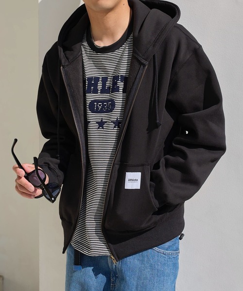 ATHLETA アスレタ 裏起毛スウェット ジップ パーカー セール】［ athleta ］裏起毛スウェットジップアップフーディ