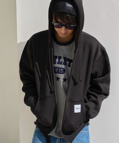 athleta ］裏起毛スウェットジップアップフーディ（パーカー