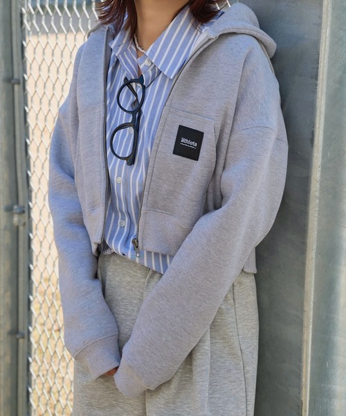 athleta ］裏起毛スウェットジップアップフーディ（パーカー