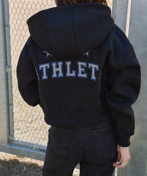 athleta ］裏起毛スウェットジップアップフーディ（パーカー