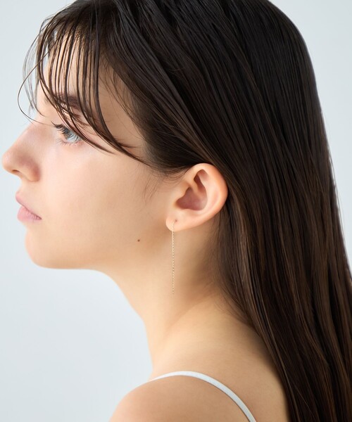 【ete】K18YG チェーン ピアス K18YG ミラーカットチェーン ピアス（ピアス（両耳用））｜ete（エテ