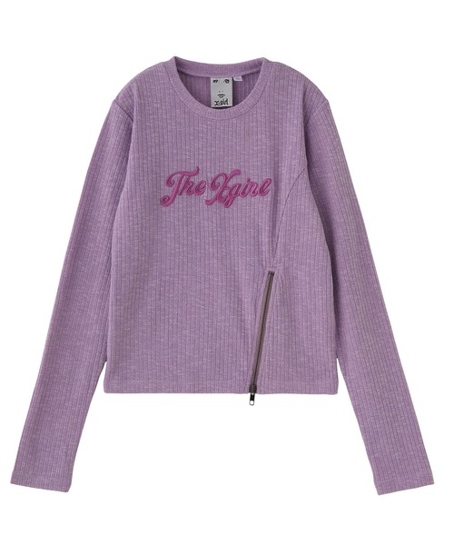 セール】ZIP HEM COMPACT RIBBED TOP（Tシャツ/カットソー）｜X-girl