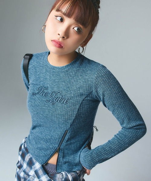 ZIP HEM COMPACT RIBBED TOP（Tシャツ/カットソー）｜X-girl（エックス