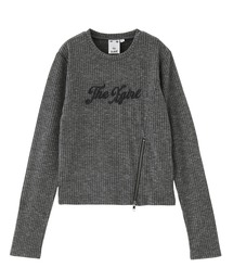 X-girl | ZIP HEM COMPACT RIBBED TOP(Tシャツ/カットソー)