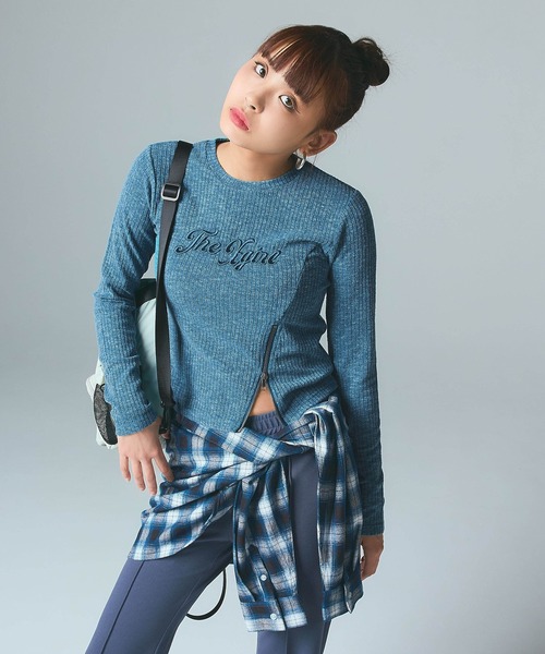 ZIP HEM COMPACT RIBBED TOP（Tシャツ/カットソー）｜X-girl（エックス