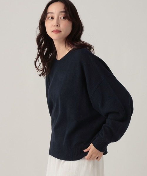 Elura（エルーラ）の「モヘアライクVネックプルオーバー/628845（ニット/セーター・レディース・グレー/ネイビー/ライトピンク・FREE）」の3枚目の写真