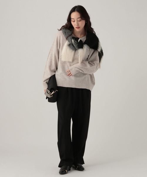 Elura（エルーラ）の「モヘアライクVネックプルオーバー/628845（ニット/セーター・レディース・グレー/ネイビー/ライトピンク・FREE）」の19枚目の写真