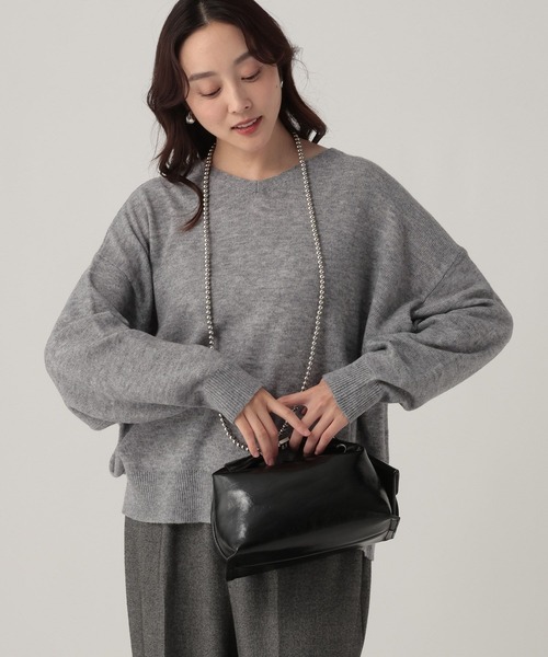 Elura（エルーラ）の「モヘアライクVネックプルオーバー/628845（ニット/セーター・レディース・グレー/ネイビー/ライトピンク・FREE）」の12枚目の写真