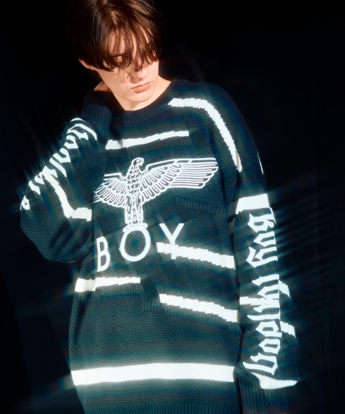 BOY LONDON(ボーイロンドン)の「【BOY LONDON】BOY Embroidery Puzzle KNIT(ニット/セーター・メンズ・ブラック・MEDIUM/LARGE)」の2枚目の写真