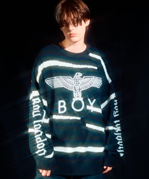 BOY LONDON(ボーイロンドン)の「【BOY LONDON】BOY Embroidery Puzzle KNIT(ニット/セーター・メンズ・ブラック・MEDIUM/LARGE)」の3枚目の写真