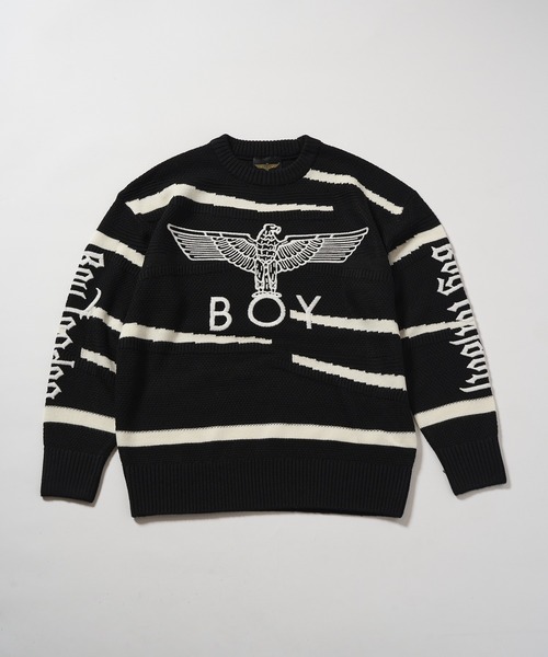 BOY LONDON(ボーイロンドン)の「【BOY LONDON】BOY Embroidery Puzzle KNIT(ニット/セーター・メンズ・ブラック・MEDIUM/LARGE)」の4枚目の写真