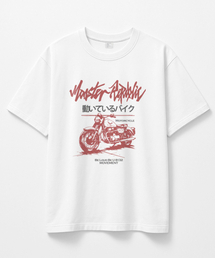 モーターサイクルヴィンテージレッドTシャツホワイト_8132