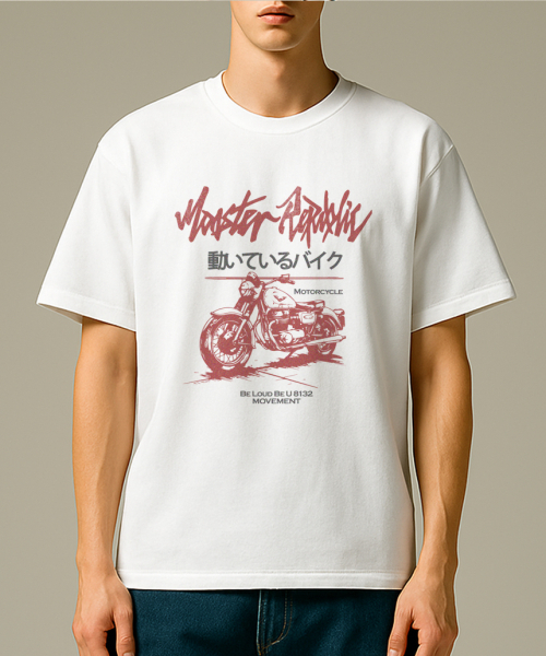 MONSTER REPUBLIC(モンスターリパブリック)の「モーターサイクルヴィンテージレッドTシャツホワイト_8132(Tシャツ/カットソー・レディース・その他・X-LARGE/SMALL/MEDIUM/LARGE)」の4枚目の写真