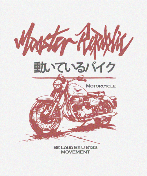 MONSTER REPUBLIC(モンスターリパブリック)の「モーターサイクルヴィンテージレッドTシャツホワイト_8132(Tシャツ/カットソー・レディース・その他・X-LARGE/SMALL/MEDIUM/LARGE)」の8枚目の写真