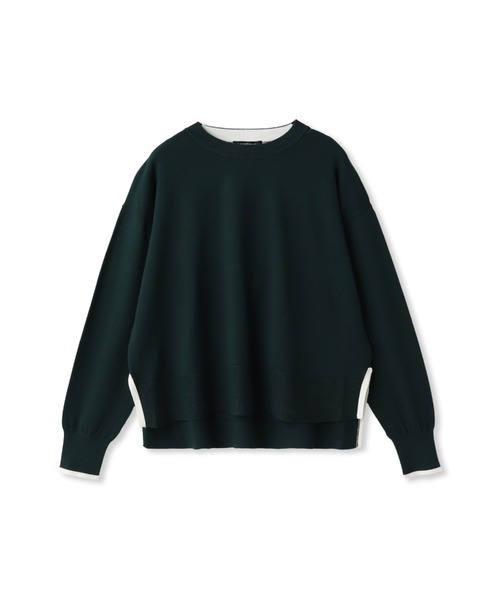 LAUTREAMONT（ロートレアモン）の「【WEB限定】カラー配色ニット≪洗える≫（ニット/セーター・レディース・ダークネイビー/グリーン系その他/ホワイト系その他/ピンク系その他・9号）」の7枚目の写真