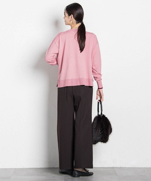 LAUTREAMONT（ロートレアモン）の「【WEB限定】カラー配色ニット≪洗える≫（ニット/セーター・レディース・ダークネイビー/グリーン系その他/ホワイト系その他/ピンク系その他・9号）」の6枚目の写真